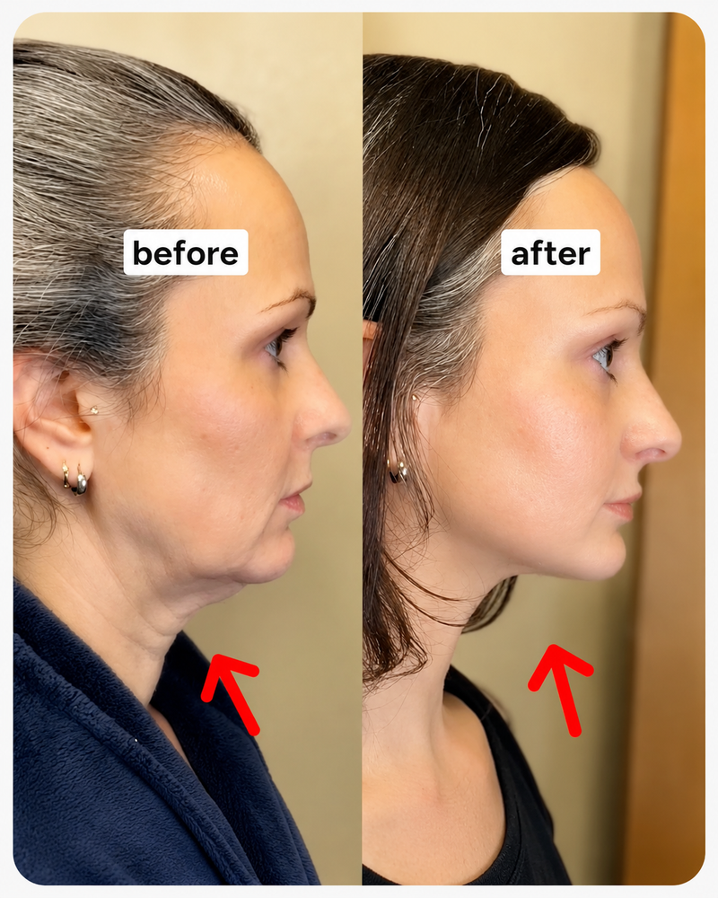"My jawline looks more defined and my skin feels firmer."