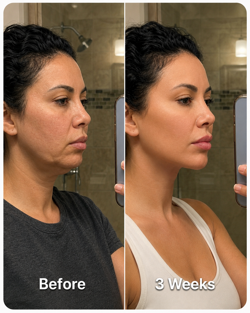 "After 2 weeks I can tell a slight difference in my jawline."