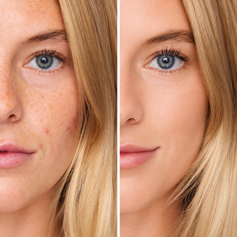 Even skin tone. Almost overnight